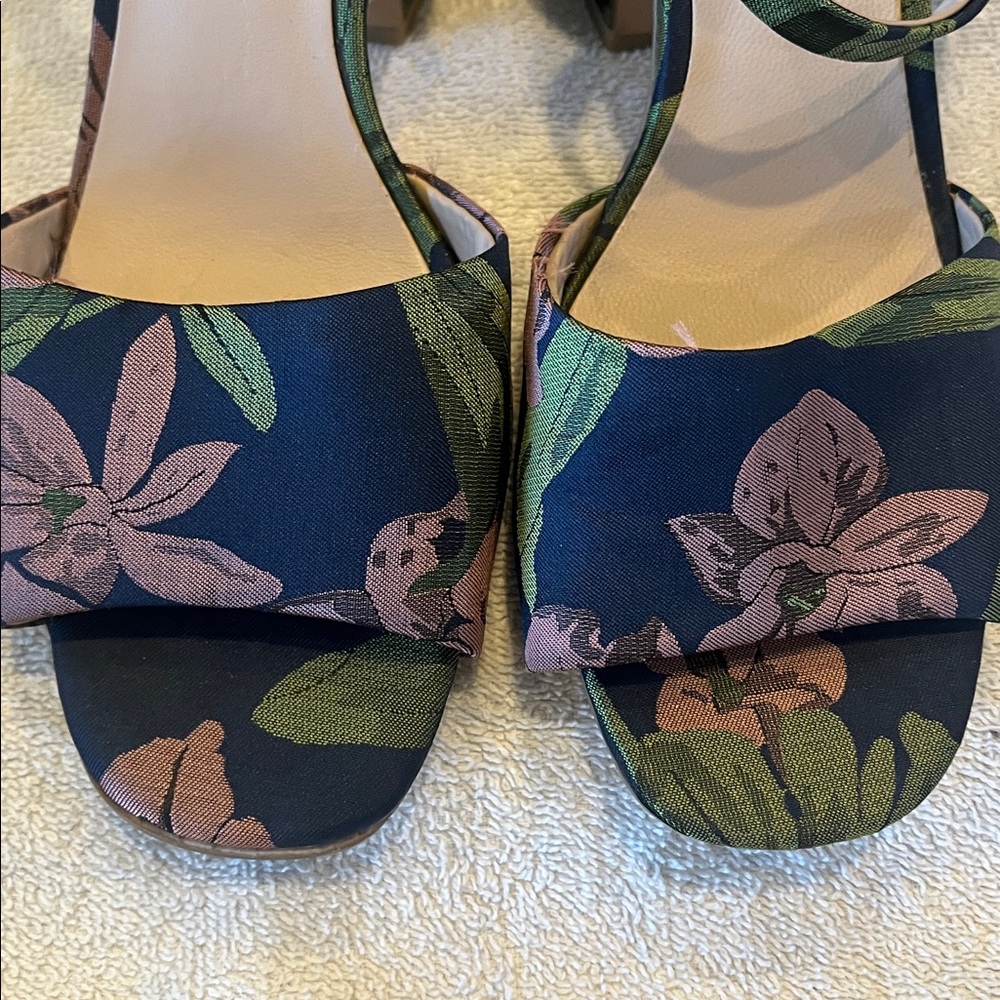 Zara Basic Collection block-heel ankle-strap flor… - image 9